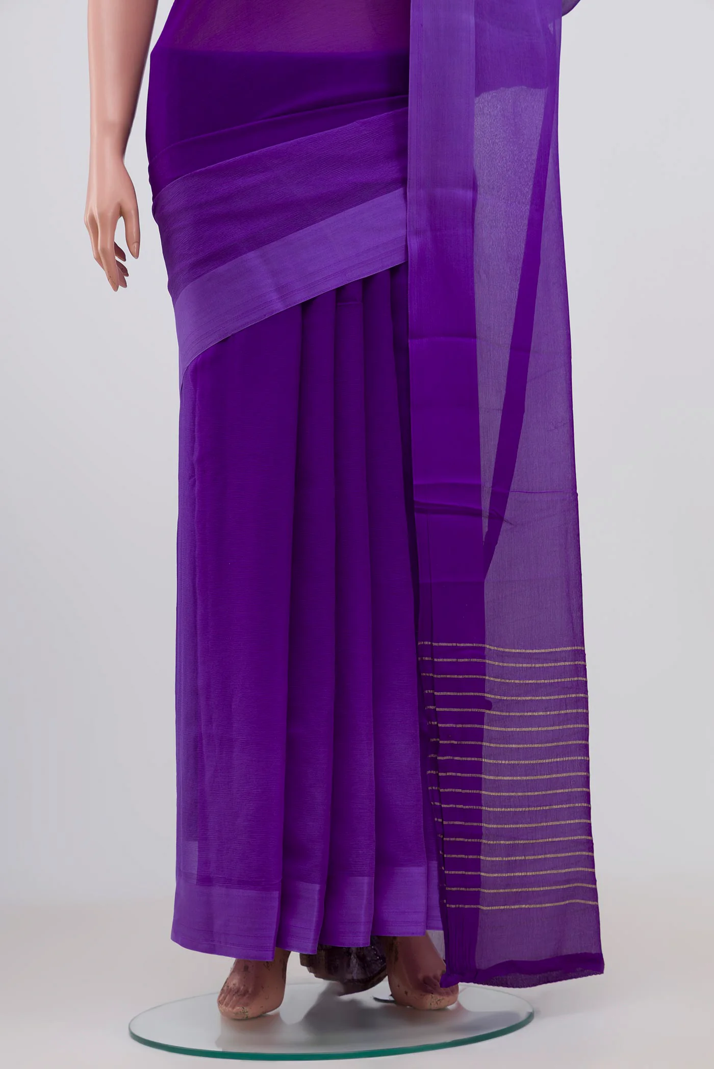 Violet Mysore Chiffon Saree - Image 3