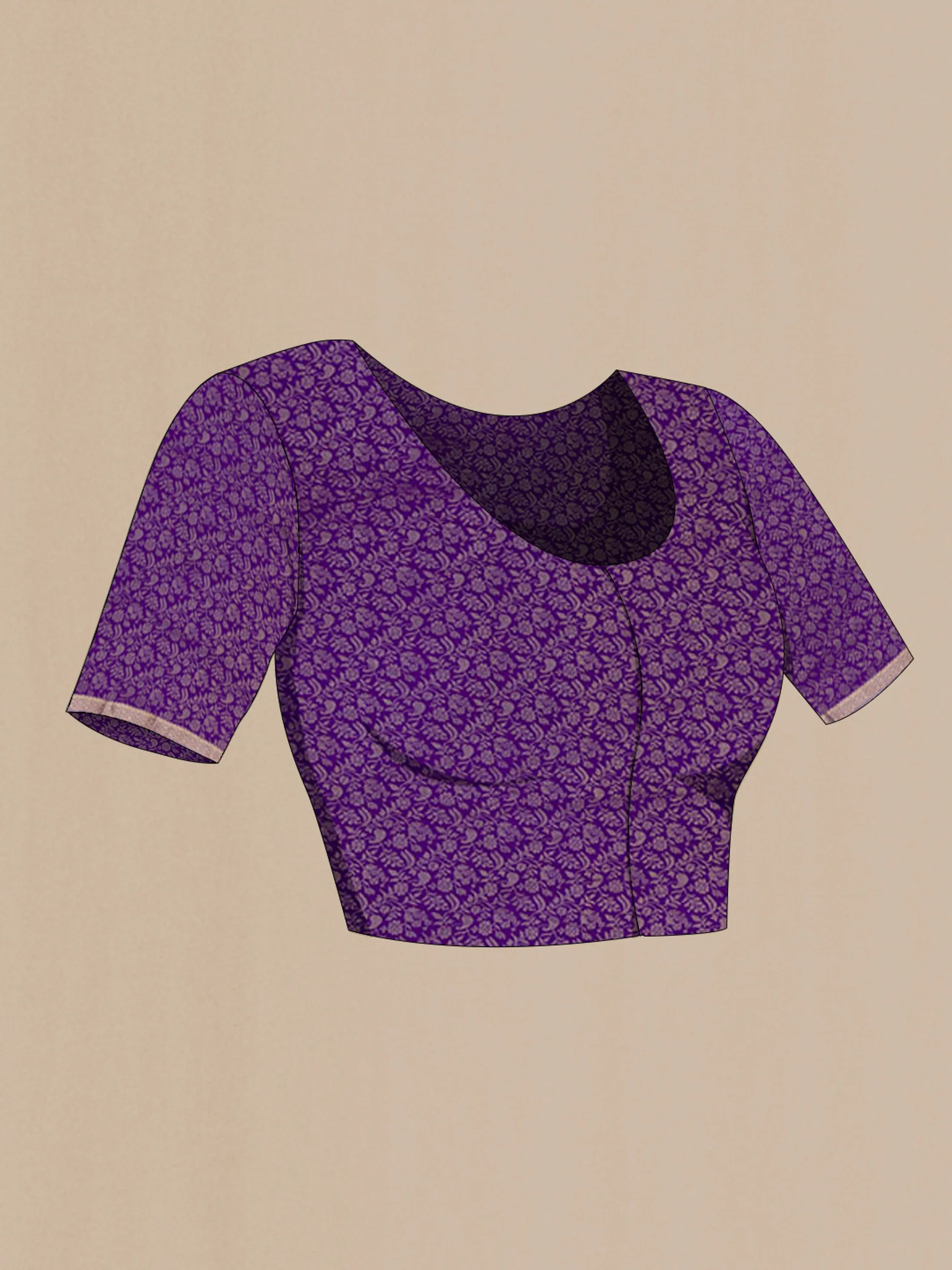 Violet Mysore Chiffon Saree - Image 4