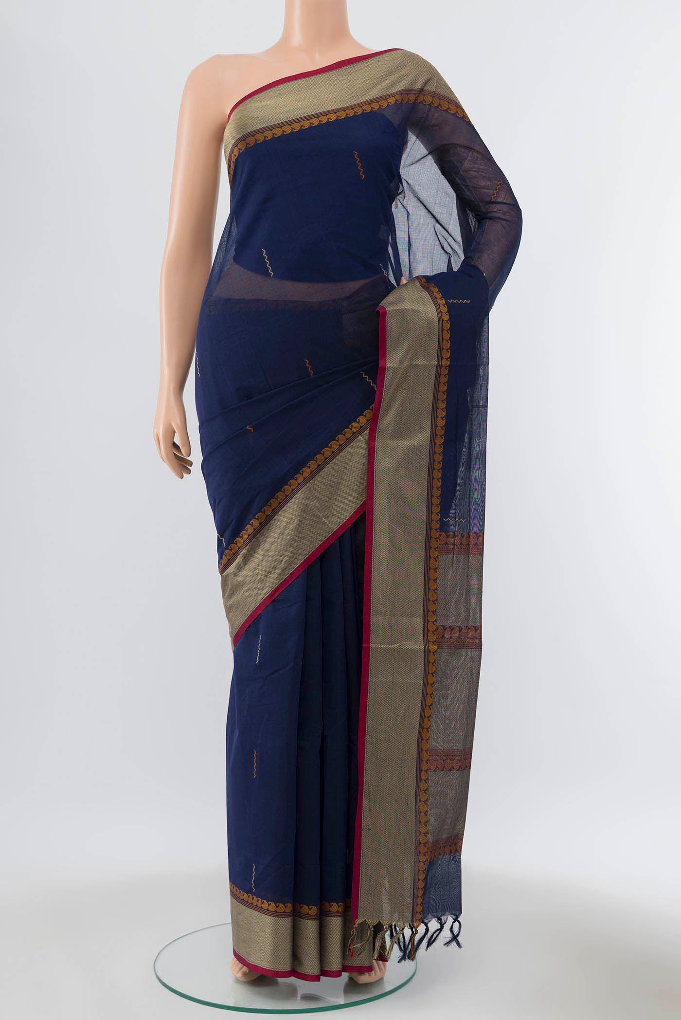 Navy Blue Coimbatore Cotton Saree
