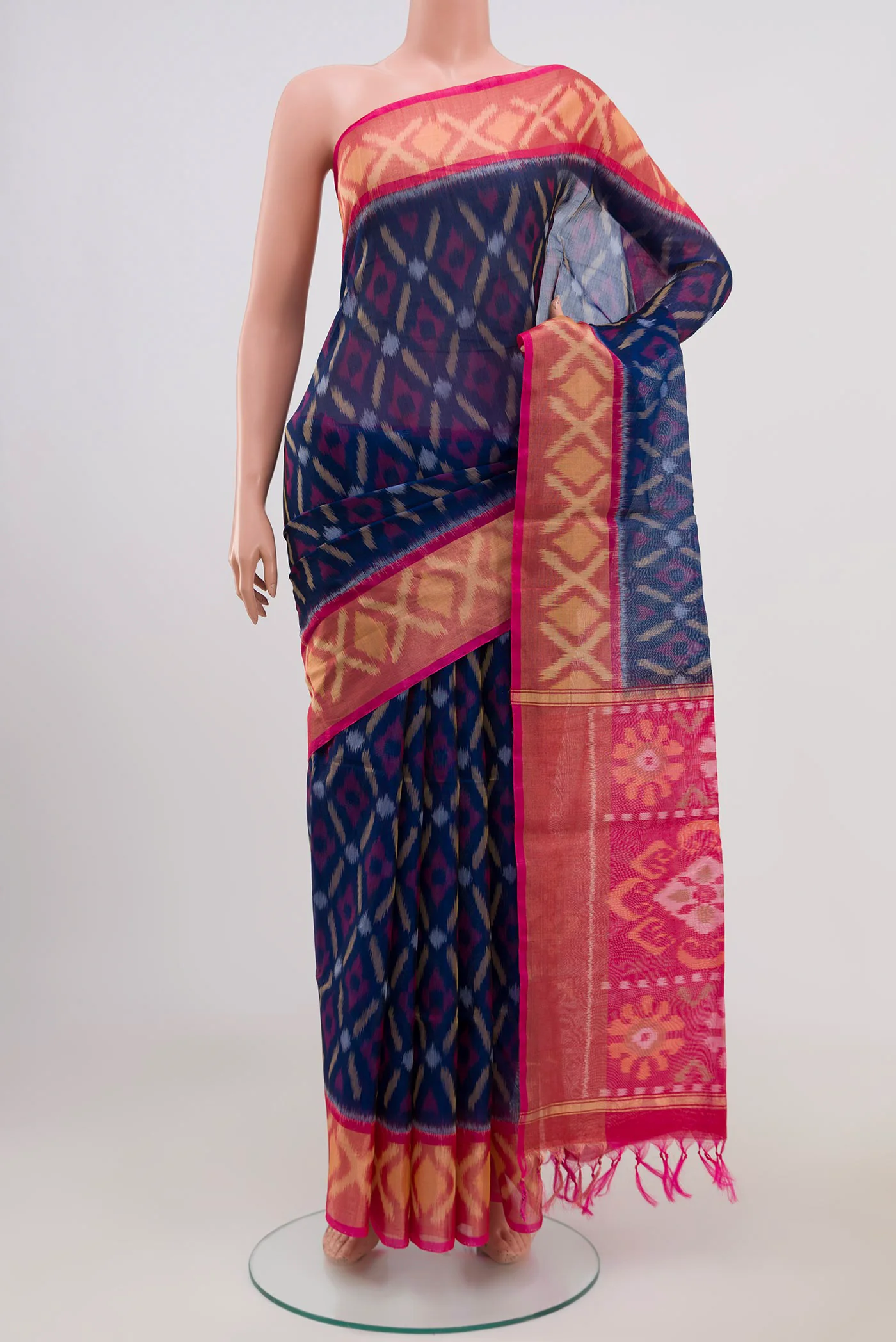 Dark Blue Silk Cotton Saree