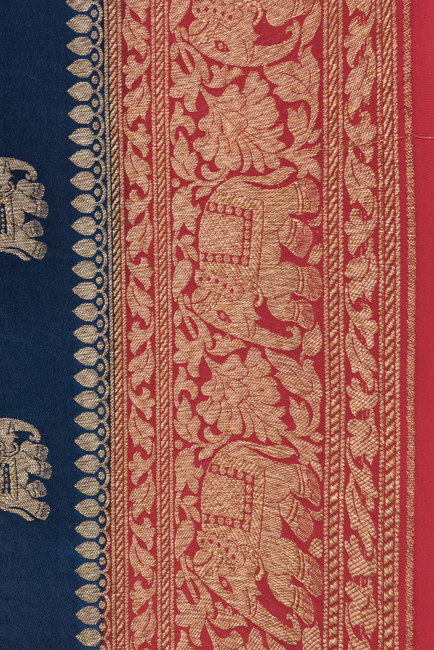 Navy Blue Banarasi Georgette Saree - Image 3
