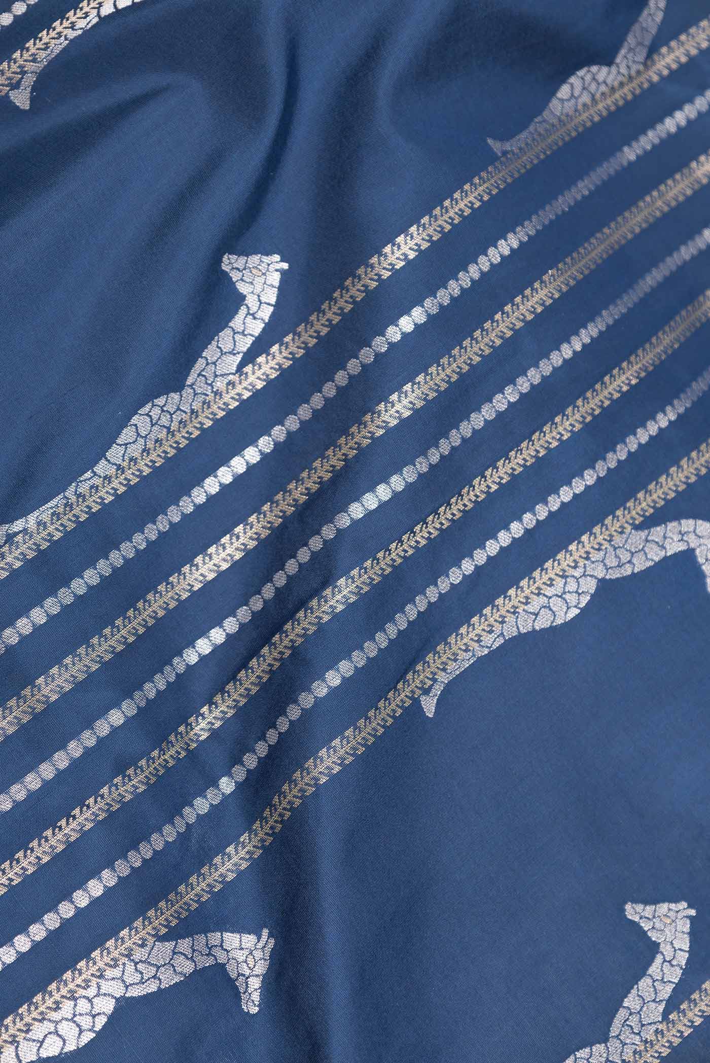 Blue Banarasi Silk Saree - Image 2