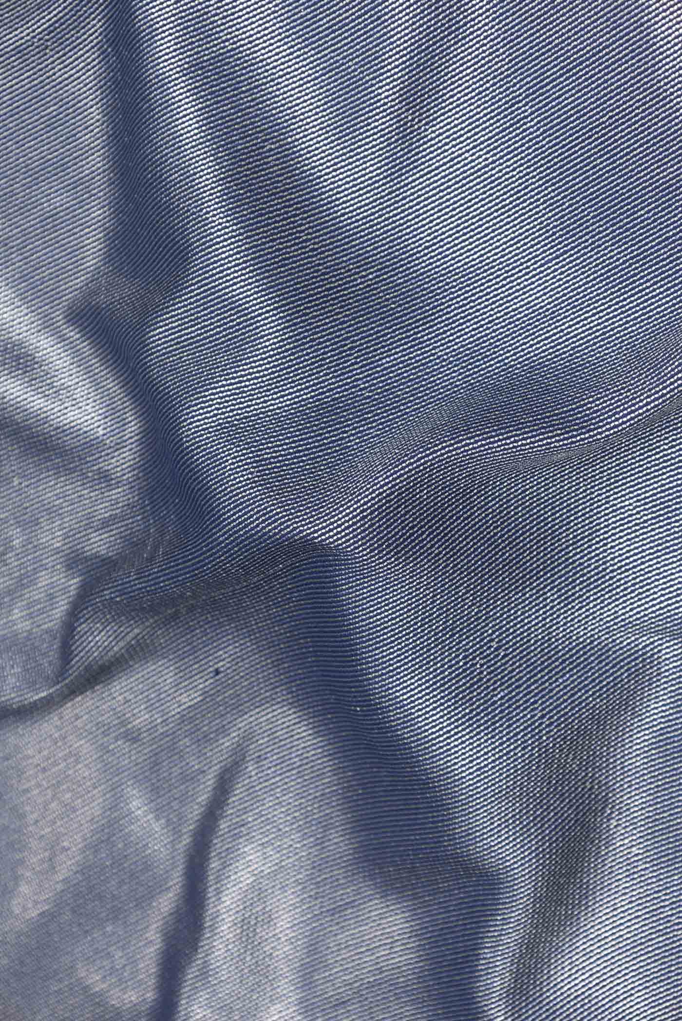 Navy Blue Dual Tone Banarasi Silk Saree - Image 2