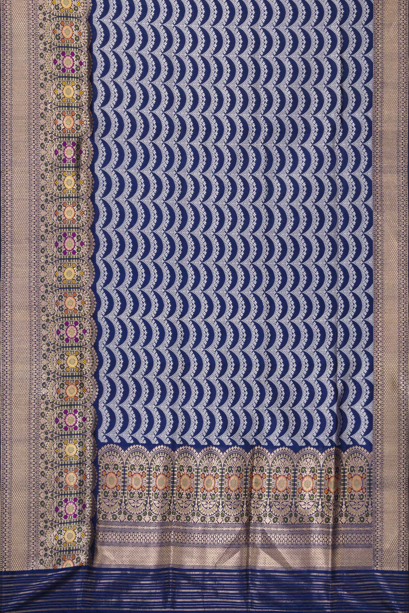 Blue Dual Tone Banarasi Silk Saree - Image 7