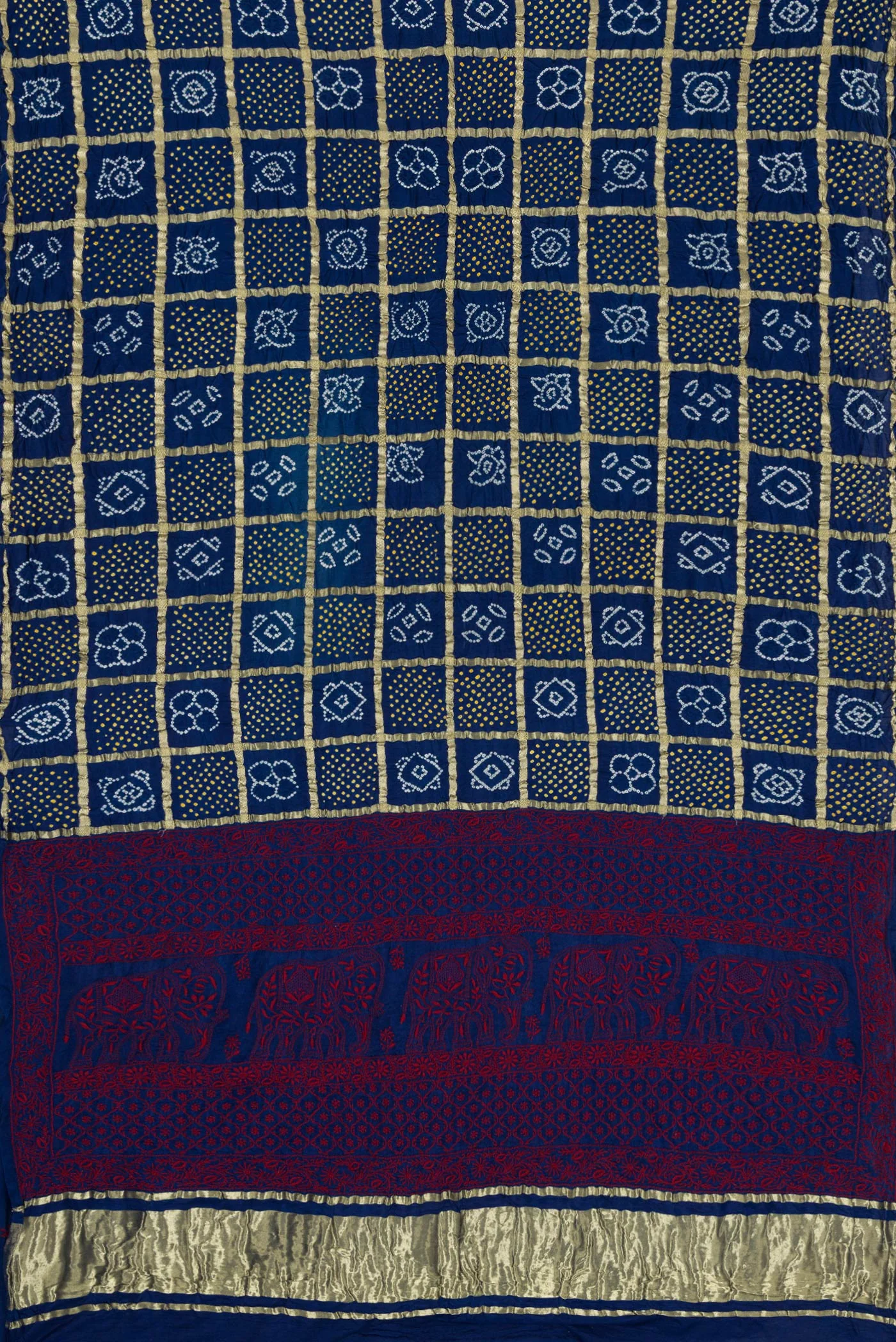 Blue Bandhani Silk Saree - Image 5