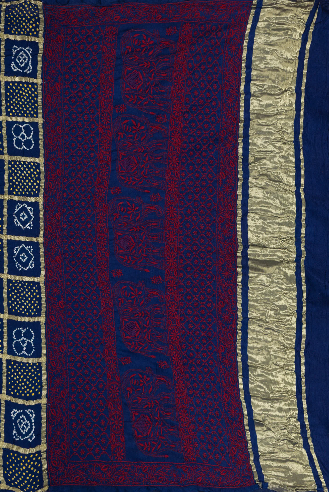 Blue Bandhani Silk Saree - Image 6