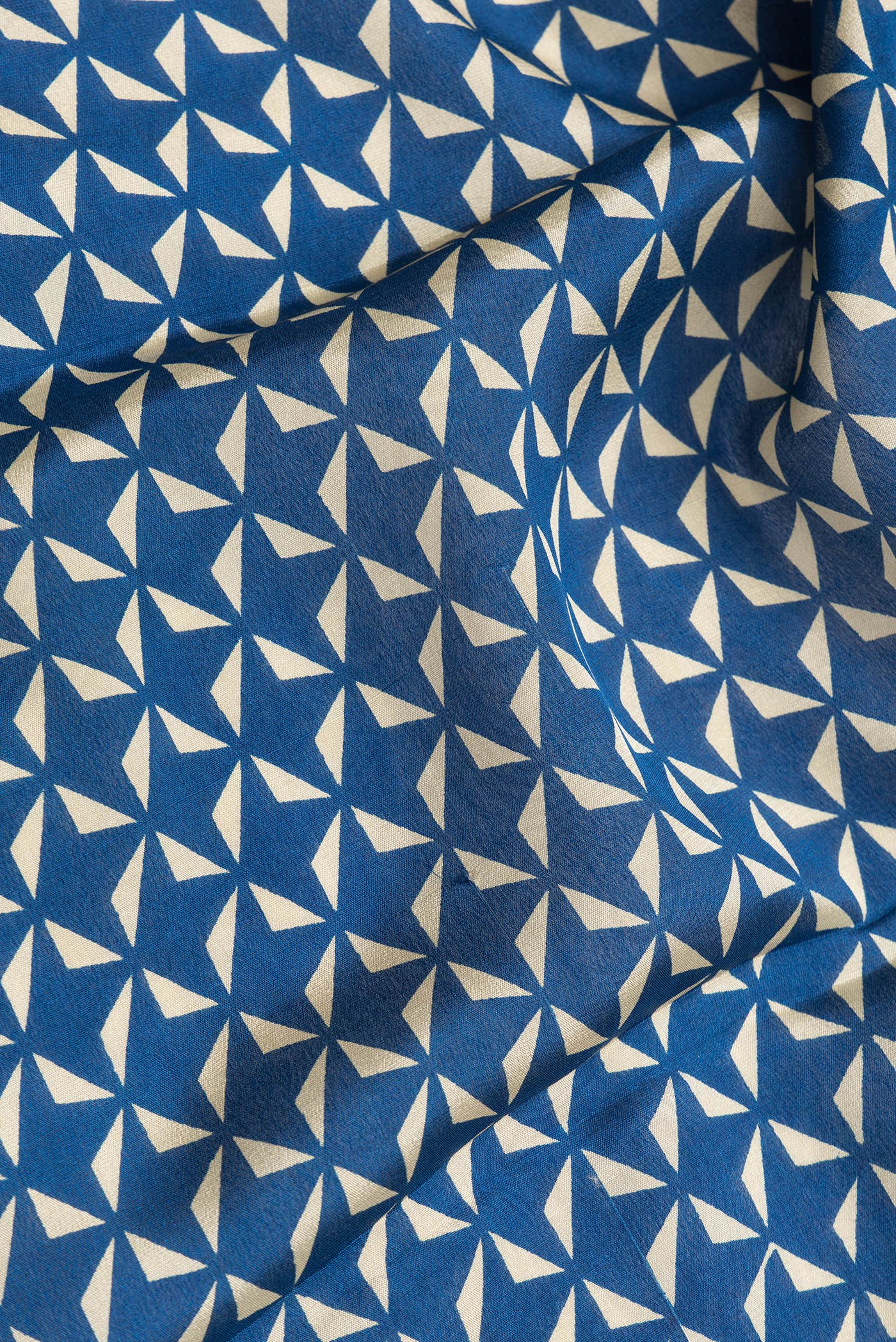 Blue Mysore Crepe Saree - Image 2