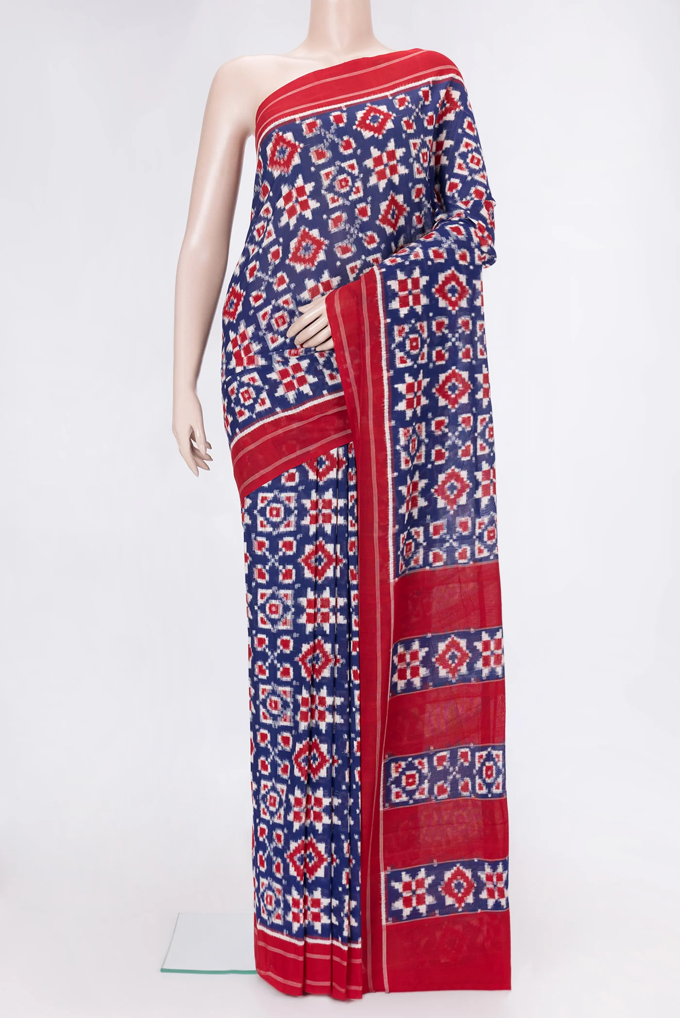 Blue Pochampally Cotton Saree