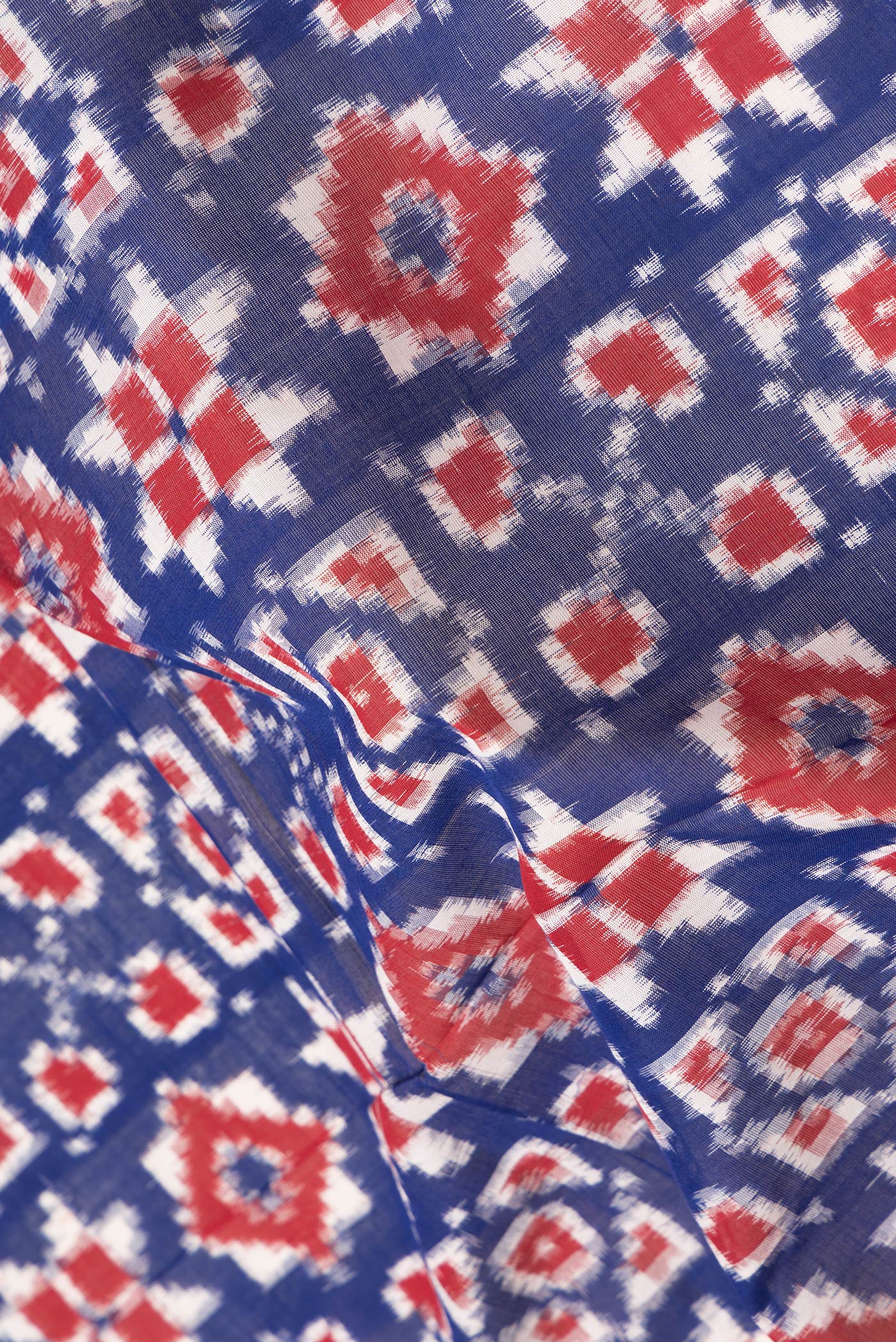 Blue Pochampally Cotton Saree - Image 2
