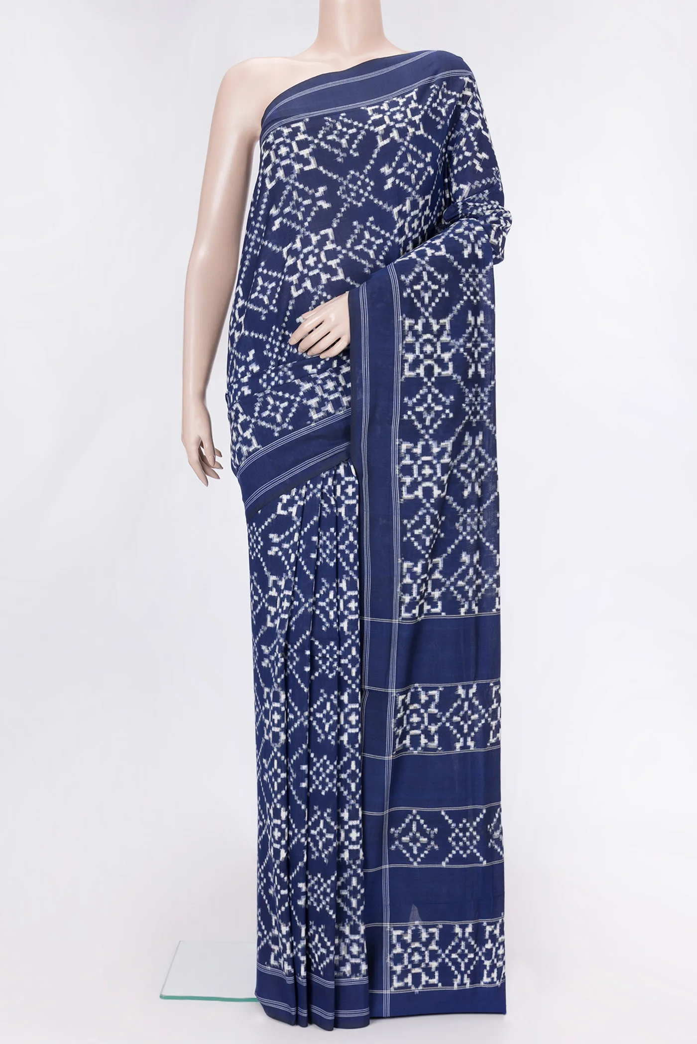 Blue Pochampally Cotton Saree