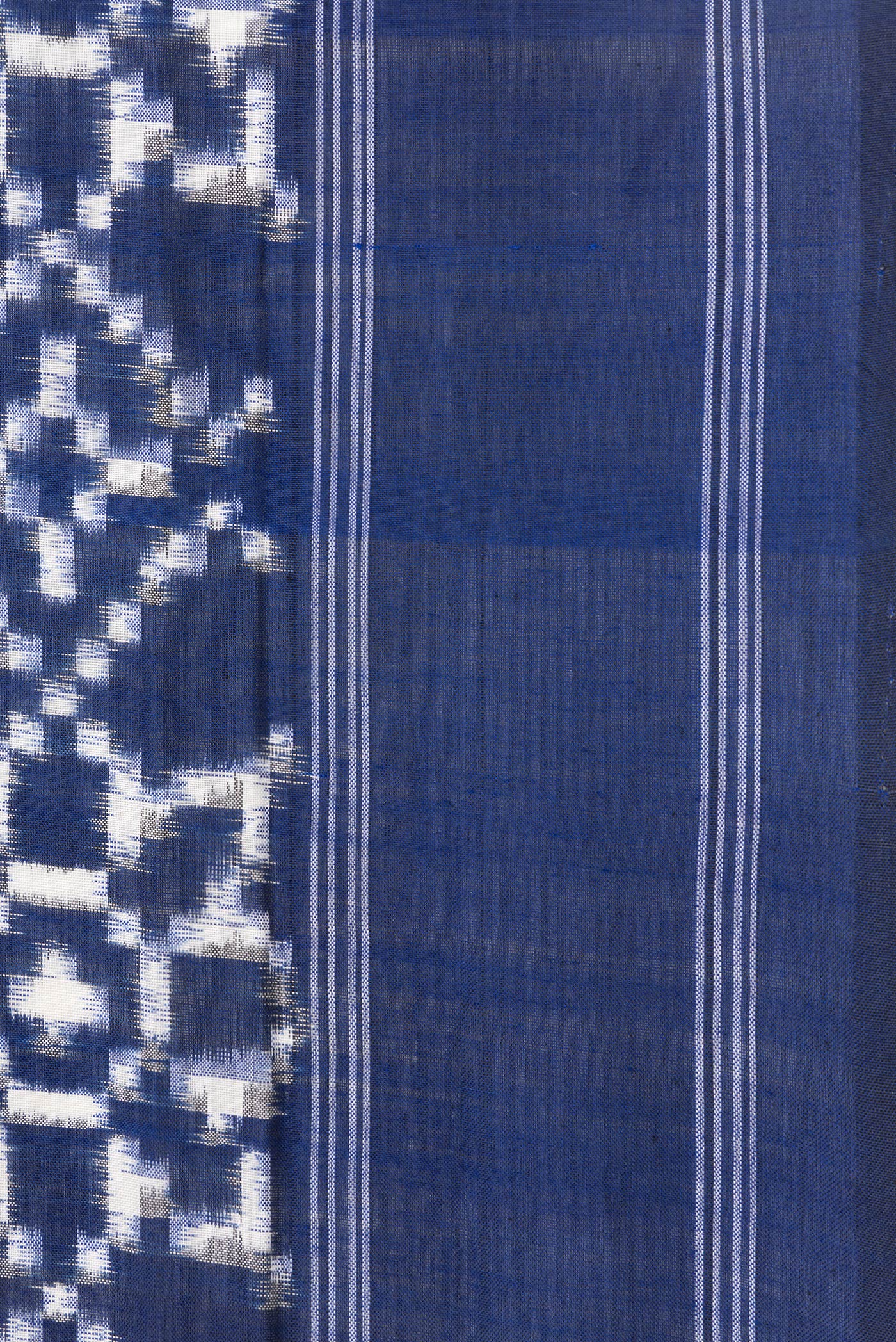 Blue Pochampally Cotton Saree - Image 3