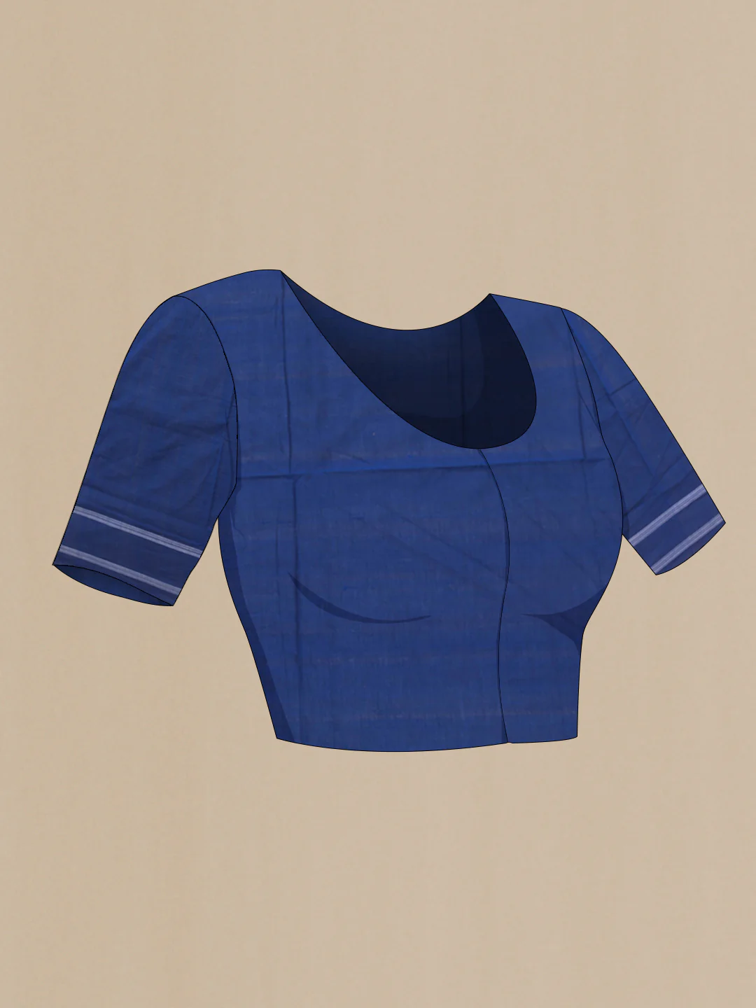 Blue Pochampally Cotton Saree - Image 4