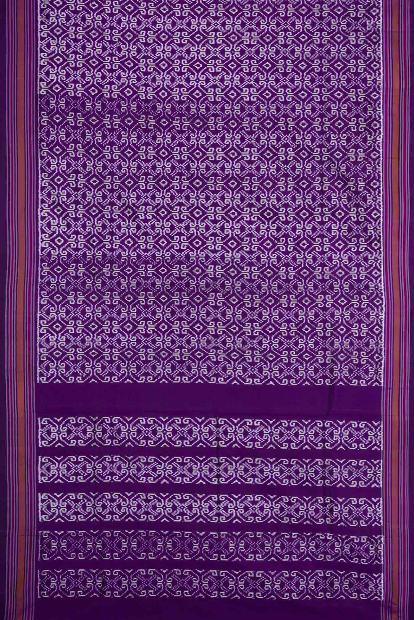 Dark Blue Pochampally Silk Saree - Image 7