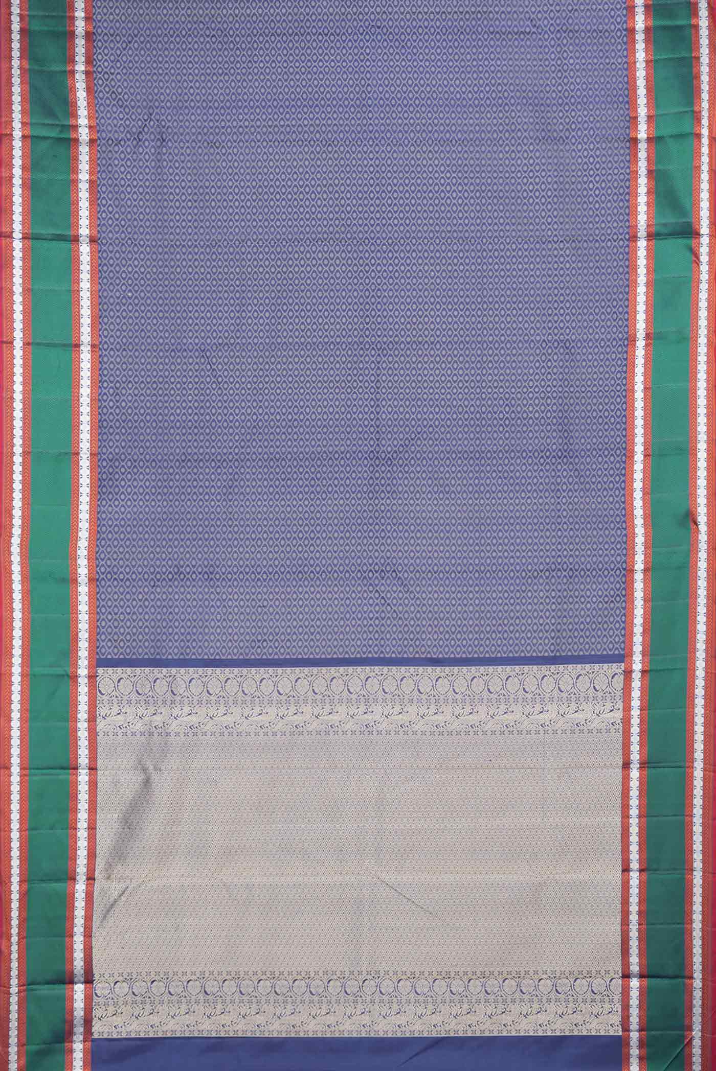 Navy Blue Dual Tone Kanchipuram Saree - Image 6