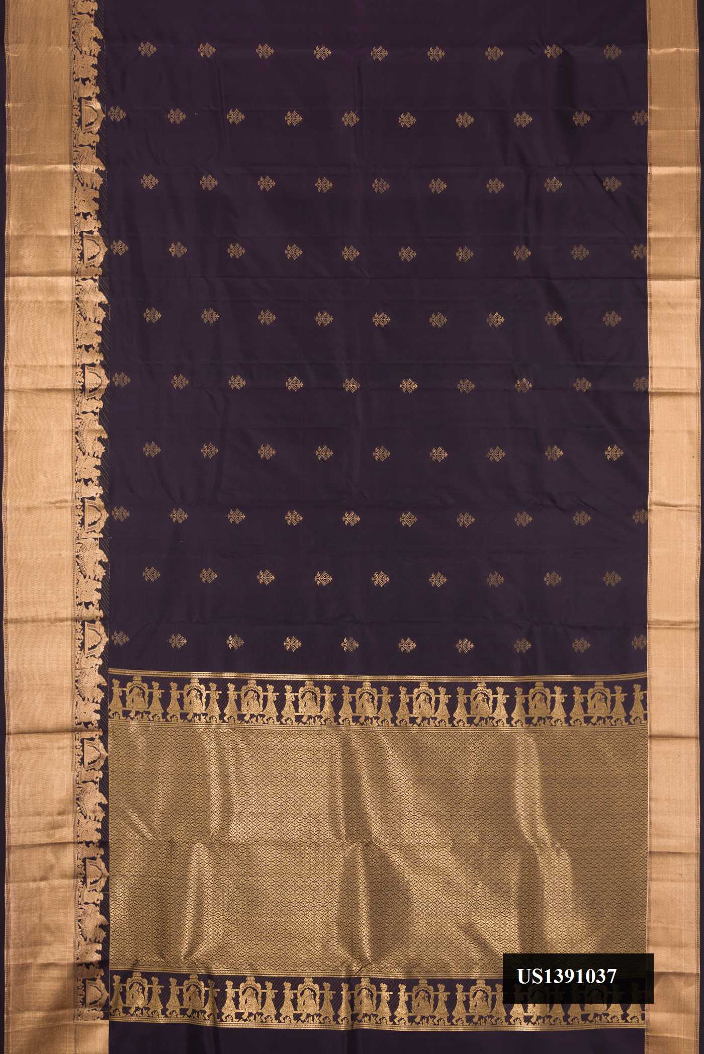 Navy Blue Dual Tone Kanchipuram Silk Saree