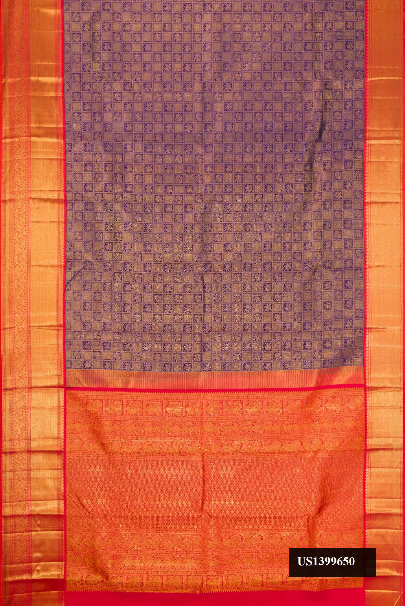 Navy Blue Dual Tone Kanchipuram Silk Saree