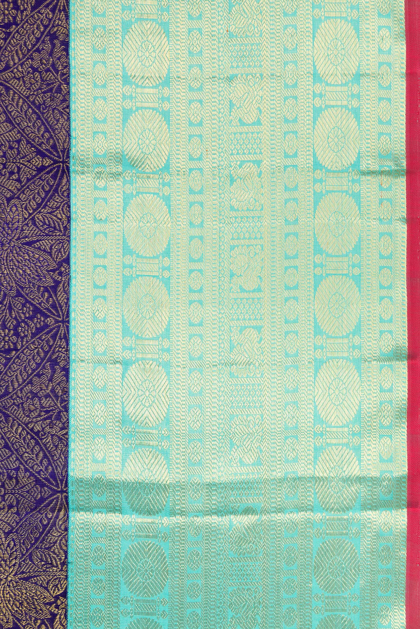 Navy Blue Kanchipuram Silk Saree - Image 3