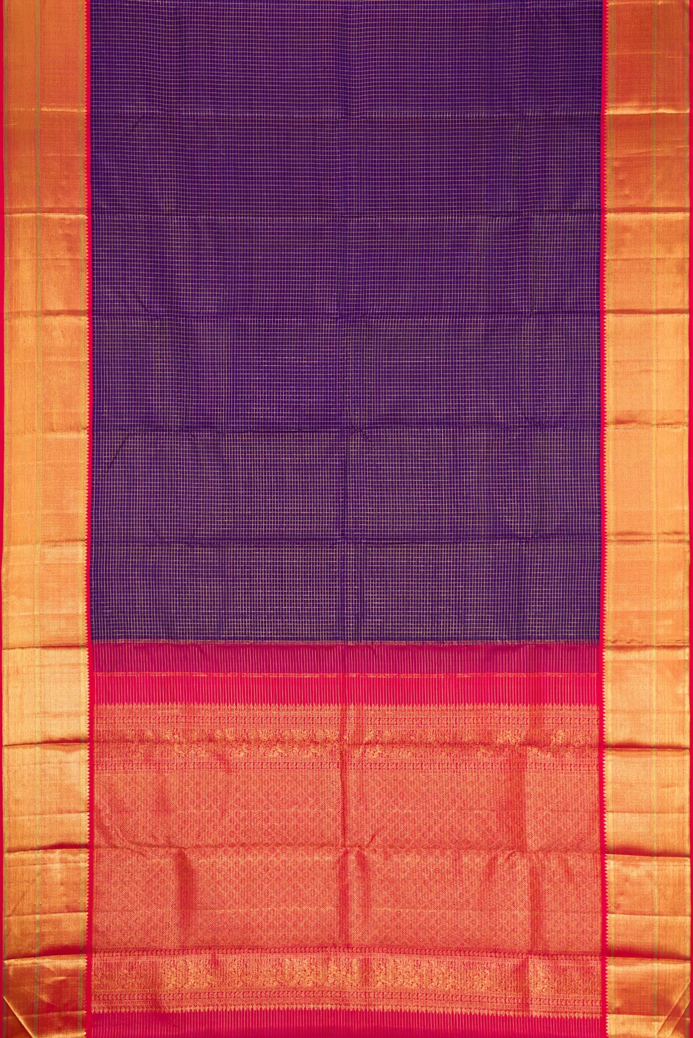 Dark Blue Kanchipuram Silk Saree - Image 6