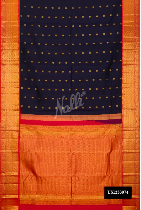 Navy Blue Dual Tone Kanchipuram Silk Saree