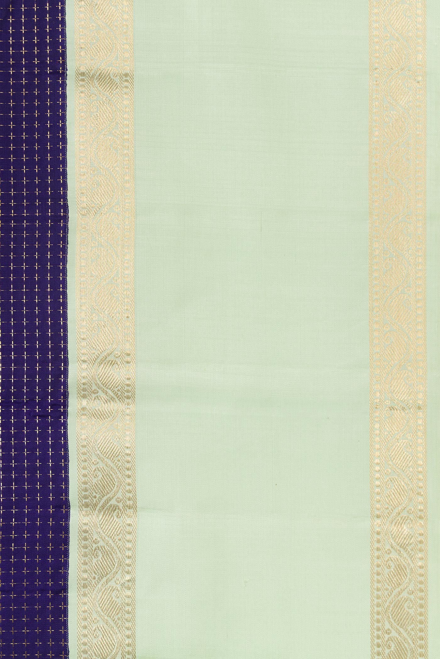 Navy Blue Kanjivaram Silk Saree - Image 3