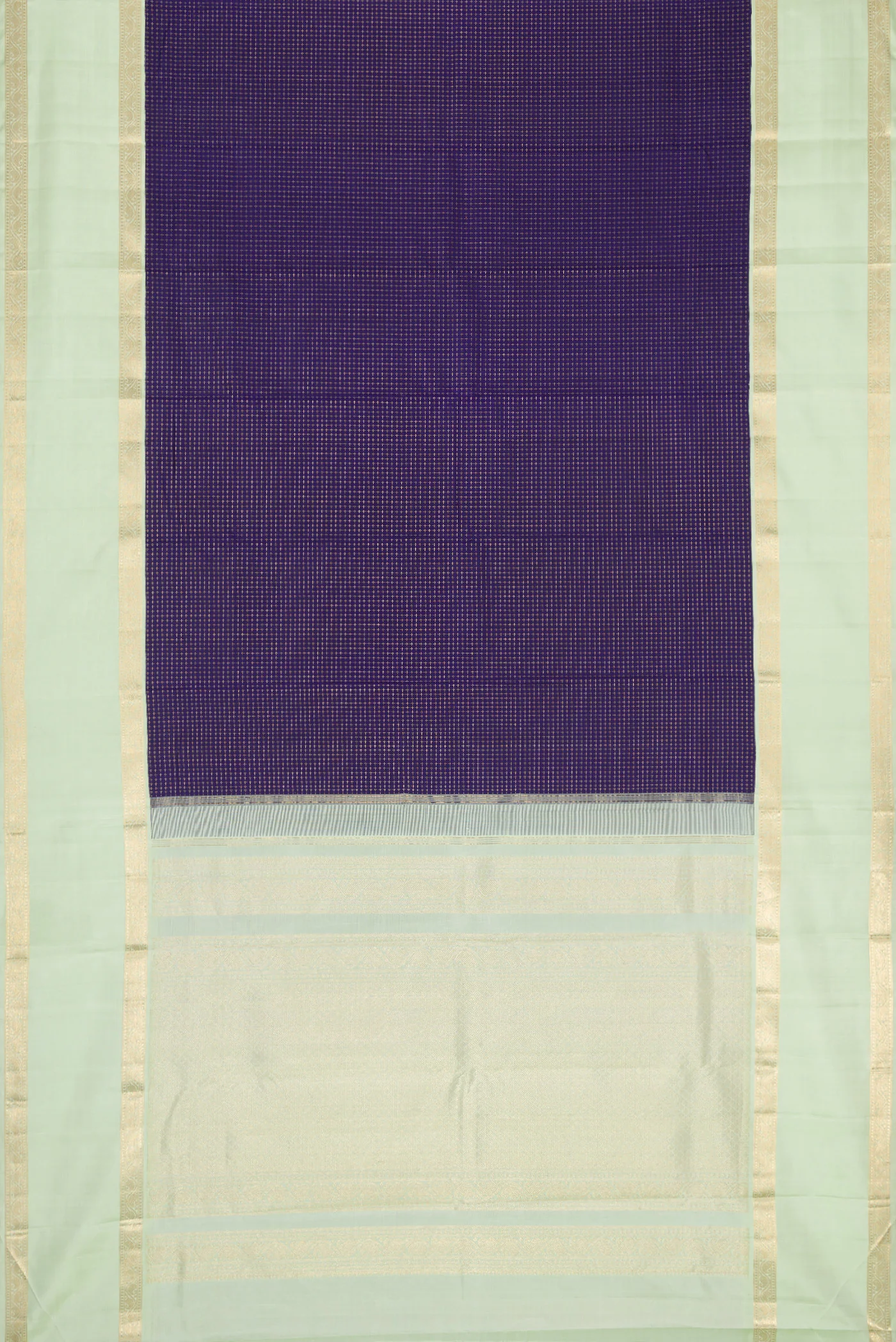 Navy Blue Kanjivaram Silk Saree - Image 6