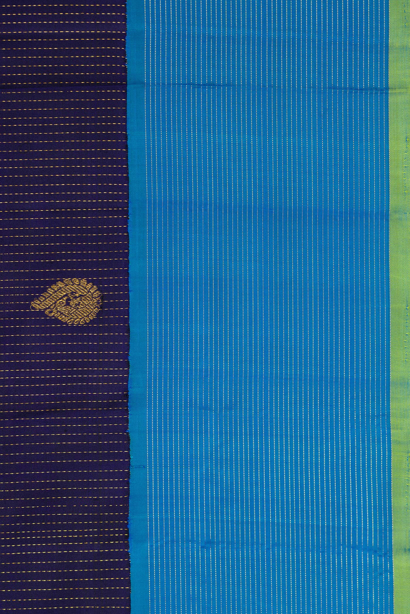 Navy Blue Kanjivaram Silk Saree - Image 3