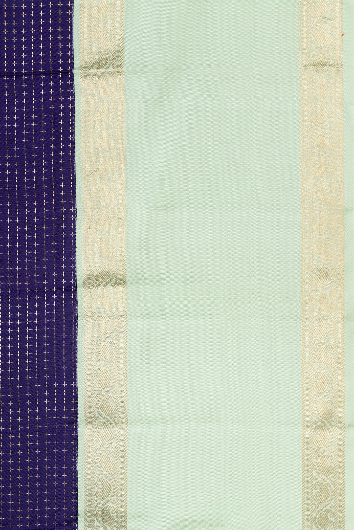 Navy Blue Kanjivaram Silk Saree - Image 3