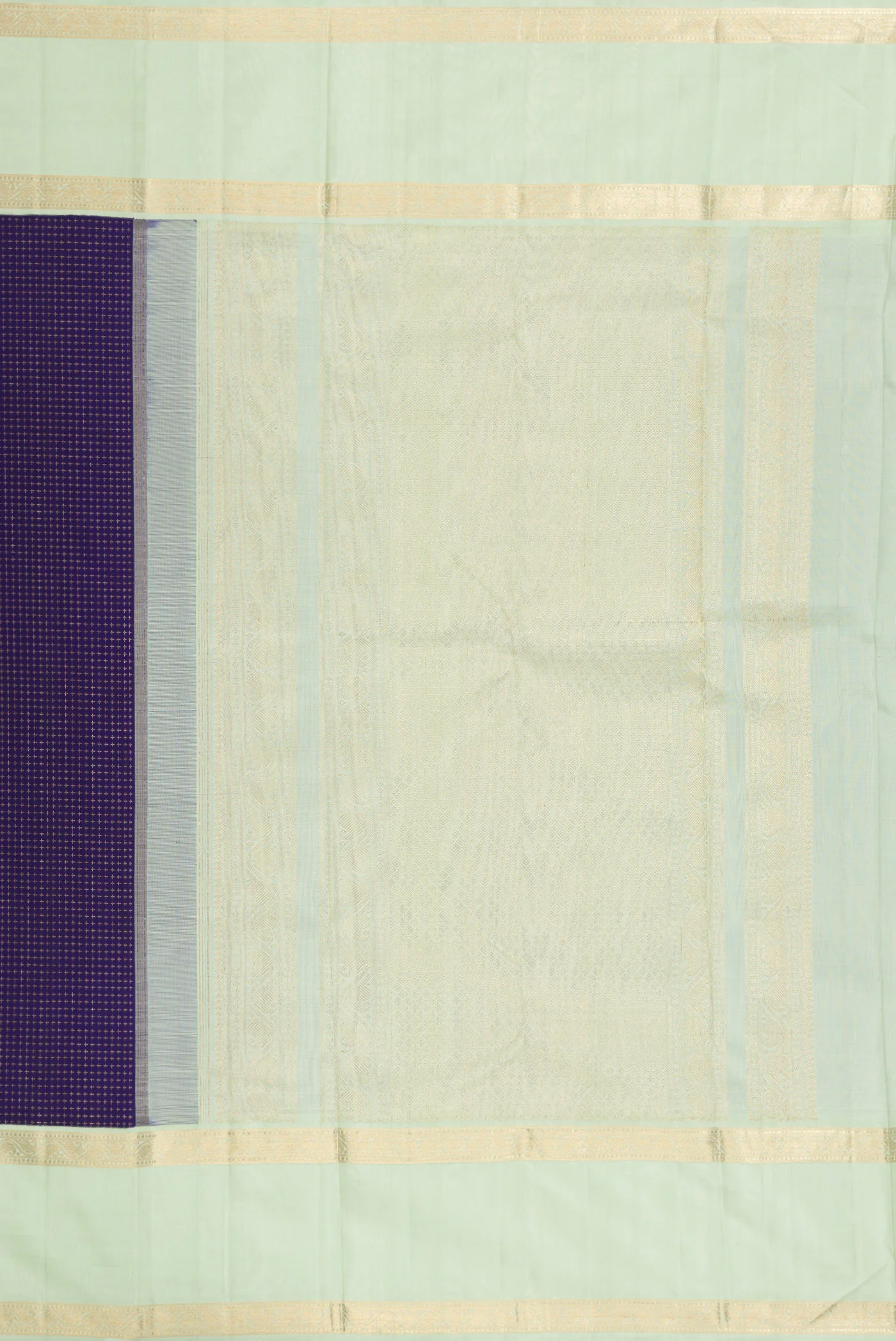 Navy Blue Kanjivaram Silk Saree - Image 7