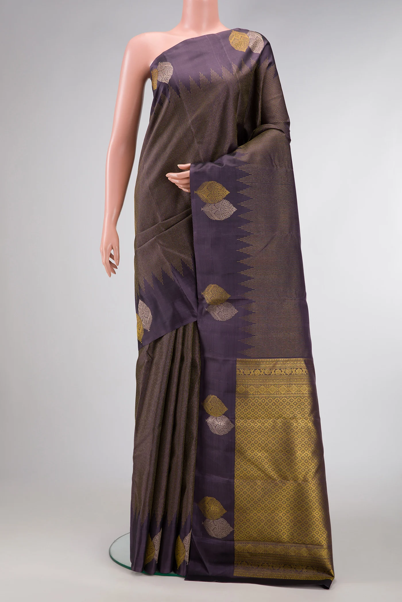 Navy Blue Kanjivaram Silk Saree