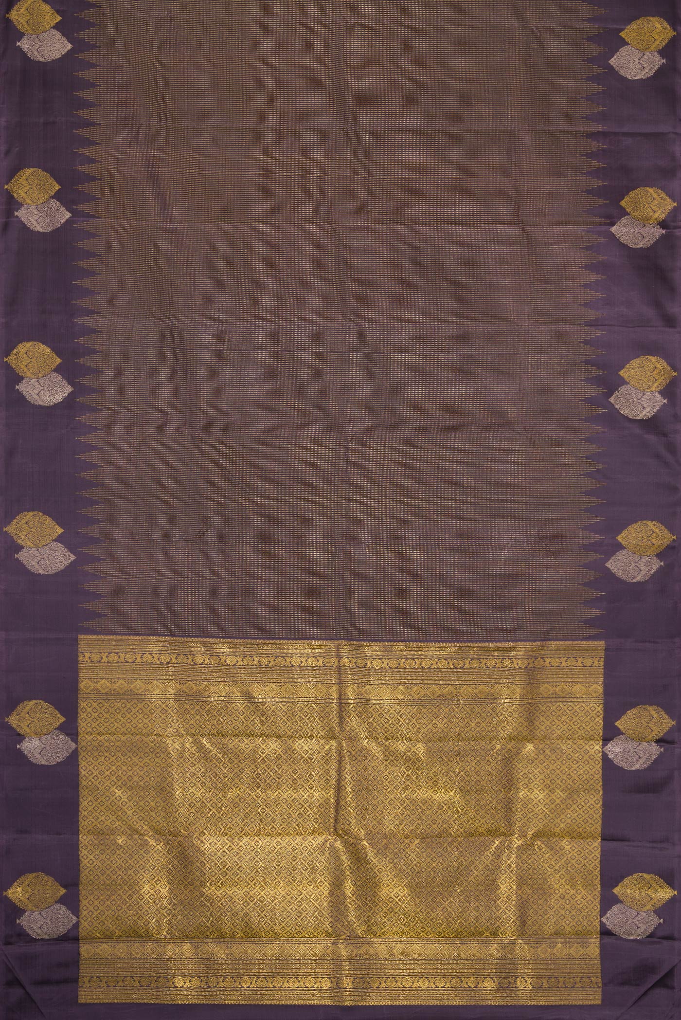 Navy Blue Kanjivaram Silk Saree - Image 6