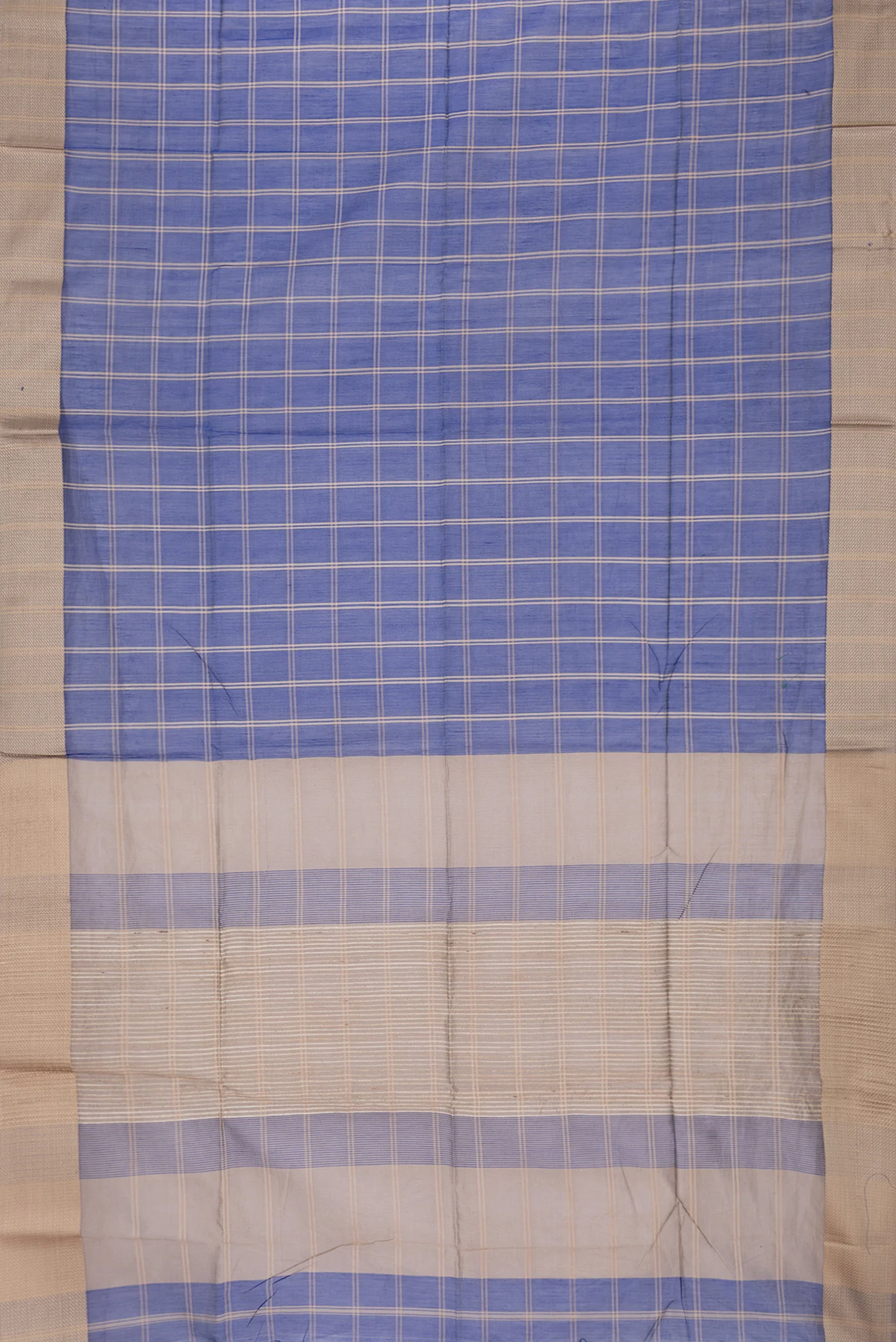 Dark Blue Maheshwari Silk Cotton Saree - Image 3