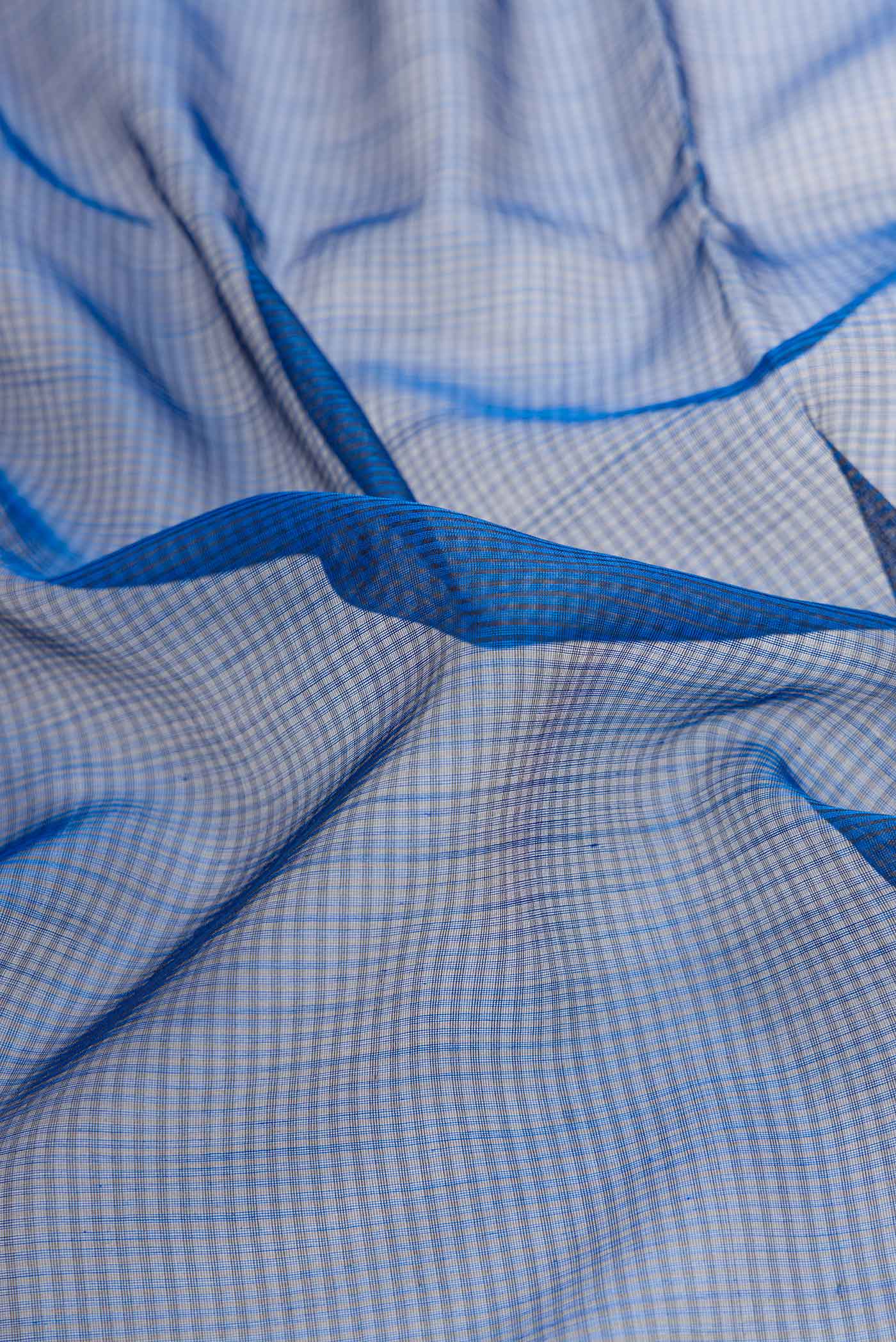Royal Blue Maheshwari Silk Cotton Saree - Image 2