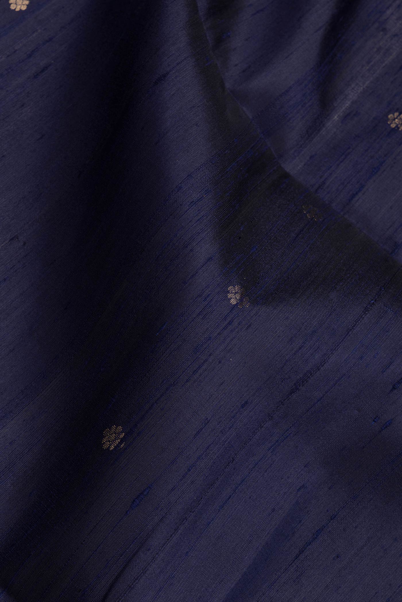 Navy Blue Raw Silk Saree - Image 2