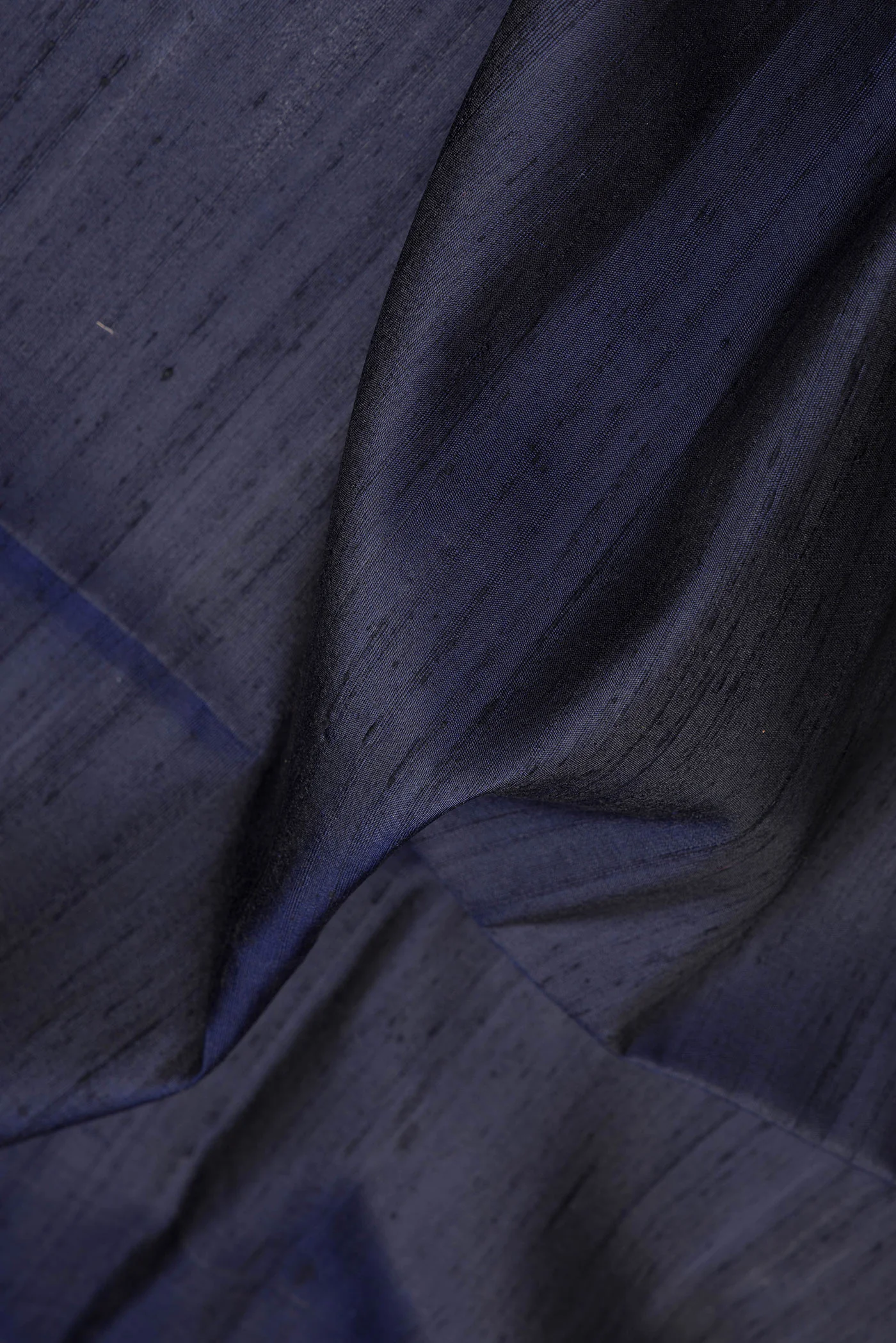Navy Blue Raw Silk Saree - Image 2