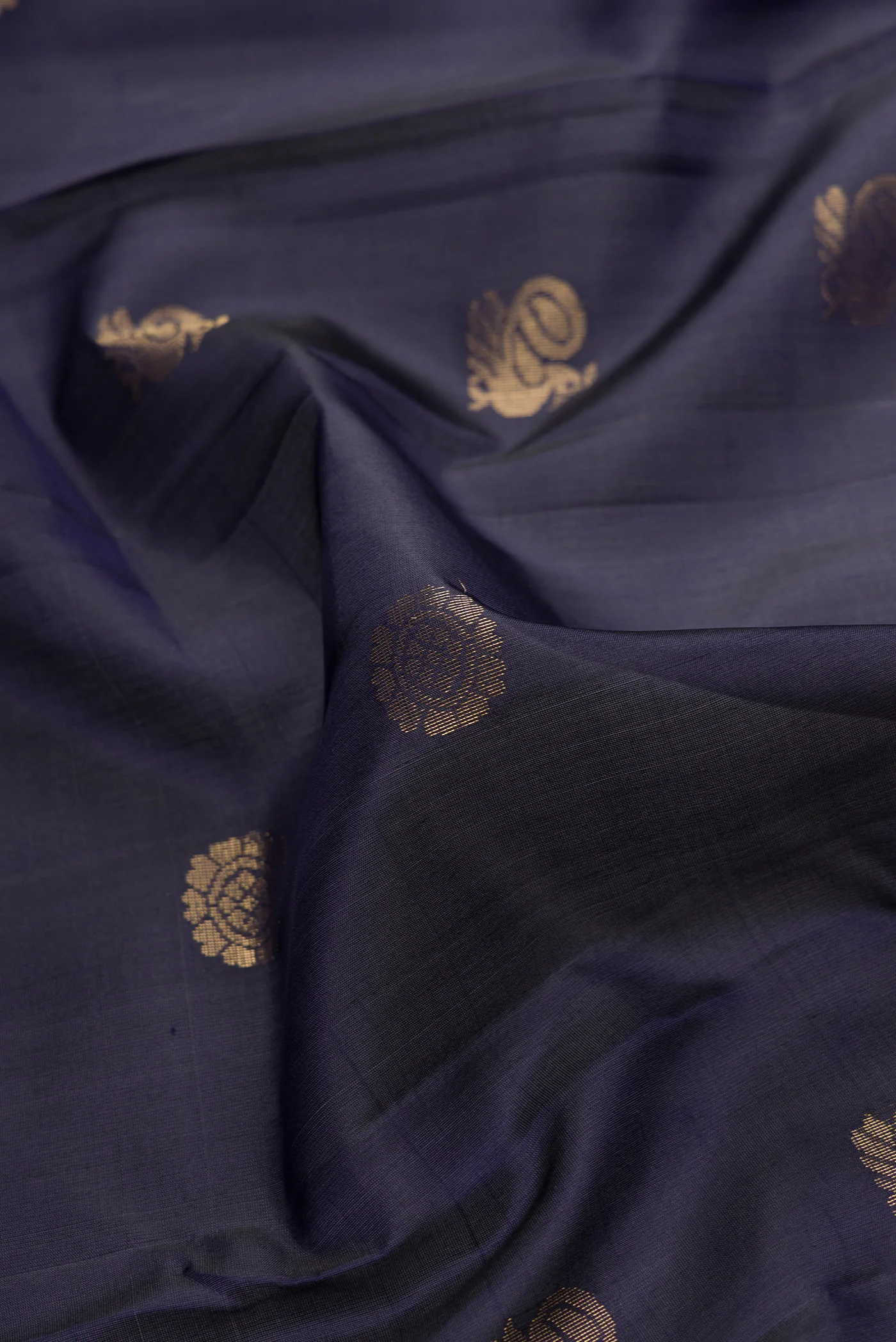Navy Blue Soft Silk Saree - Image 2