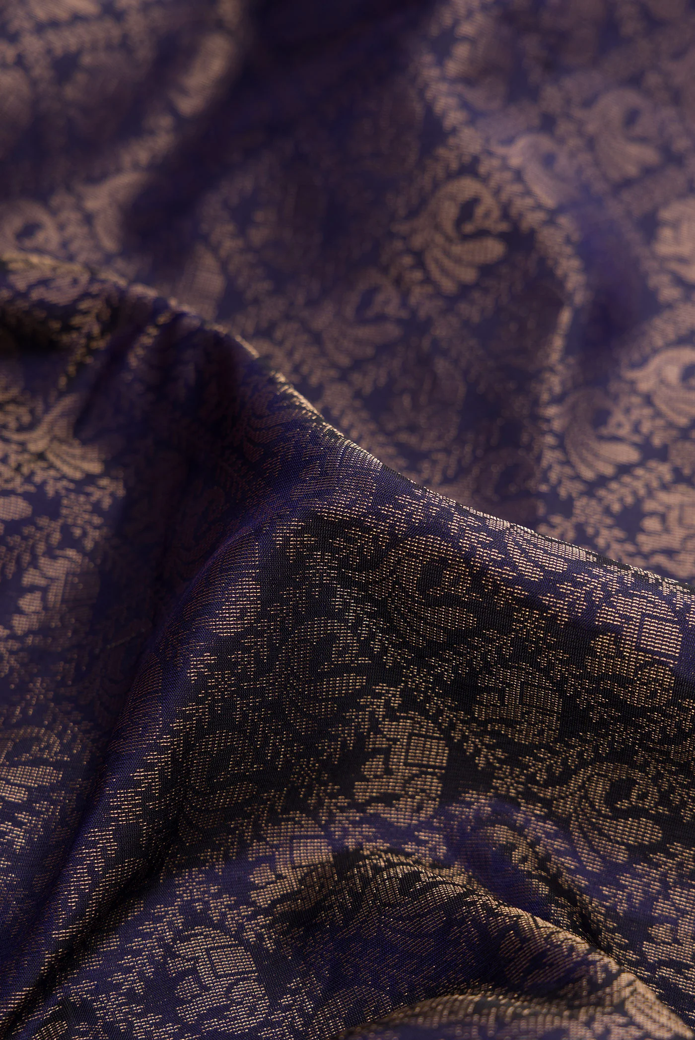 Navy Blue Soft Silk Saree - Image 2