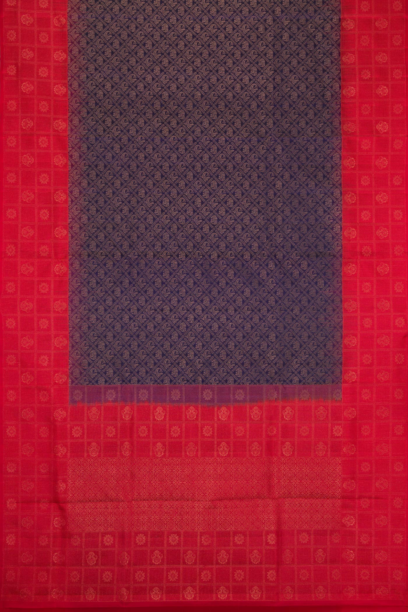 Navy Blue Soft Silk Saree - Image 6