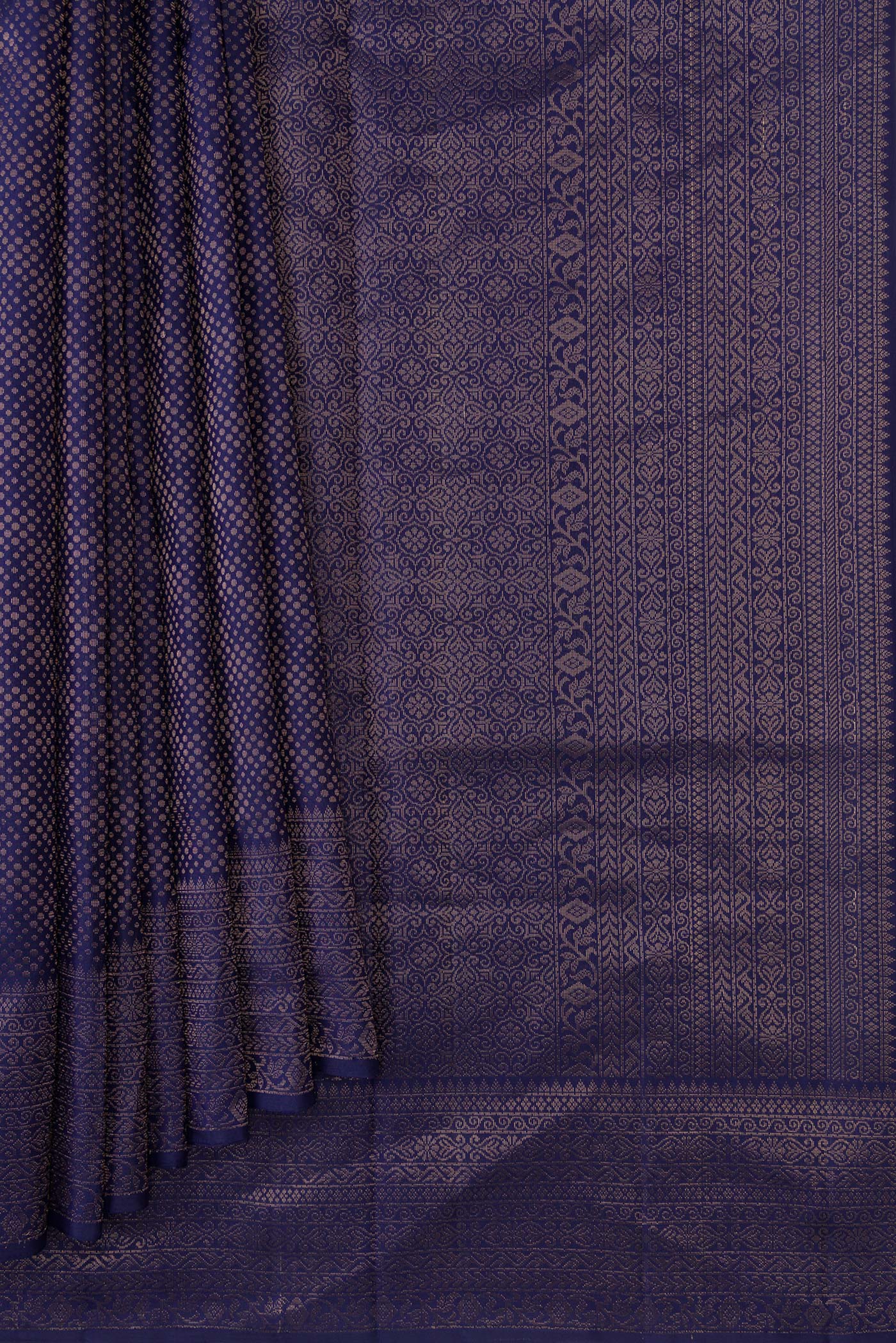 Navy Blue Soft Silk Saree - Image 4
