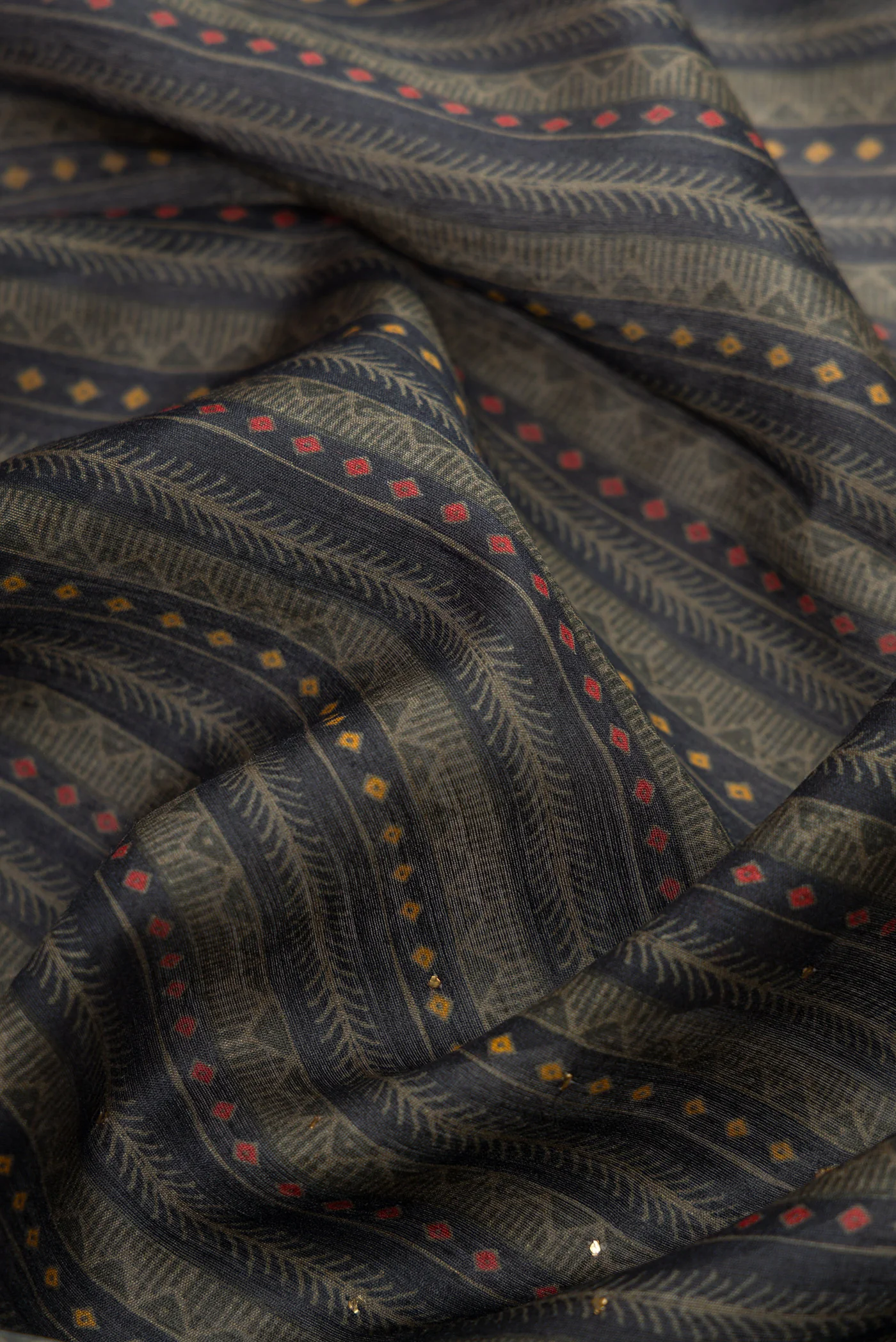 Black Tussar Silk Saree - Image 2
