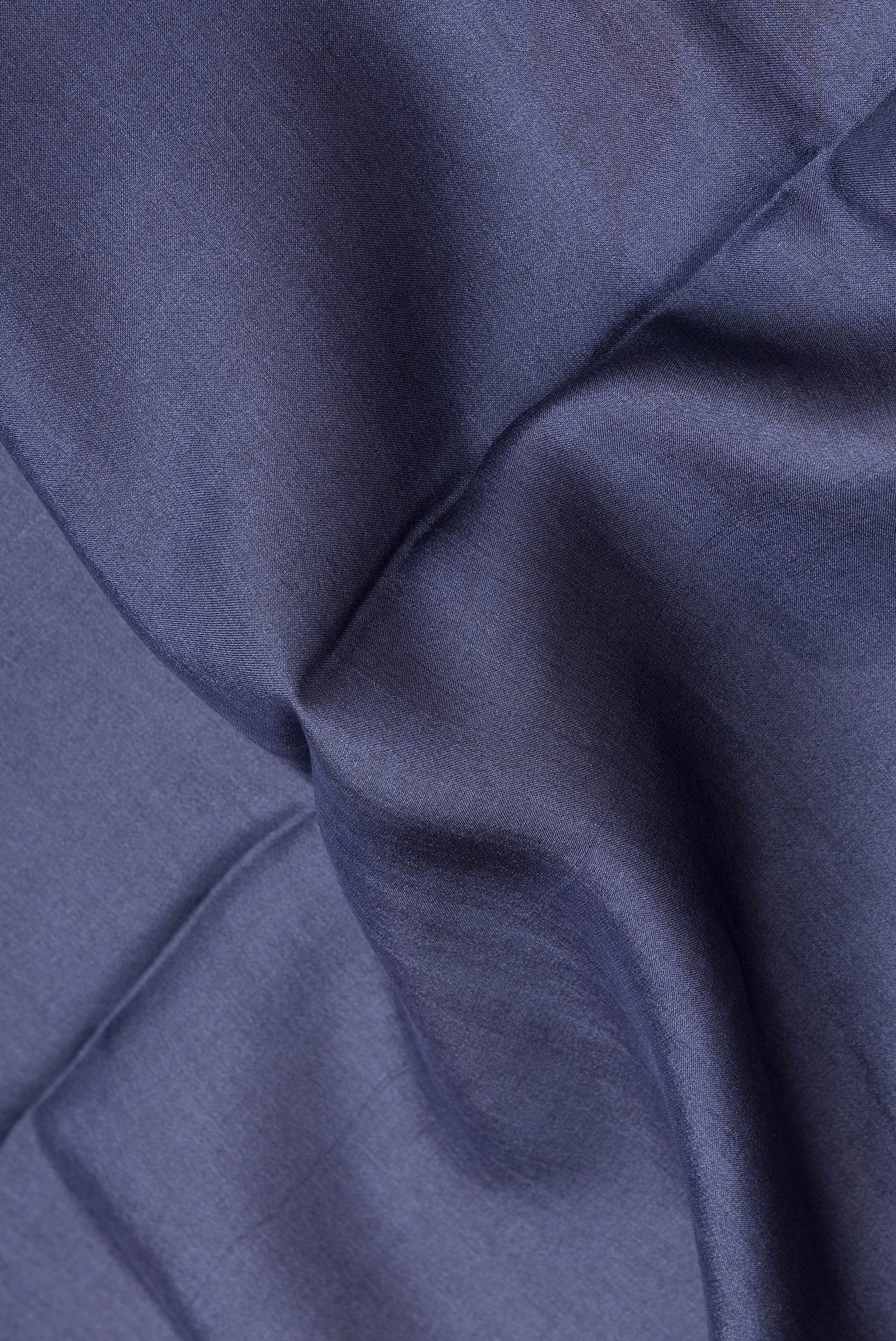 Navy Blue Tussar Silk Saree - Image 2