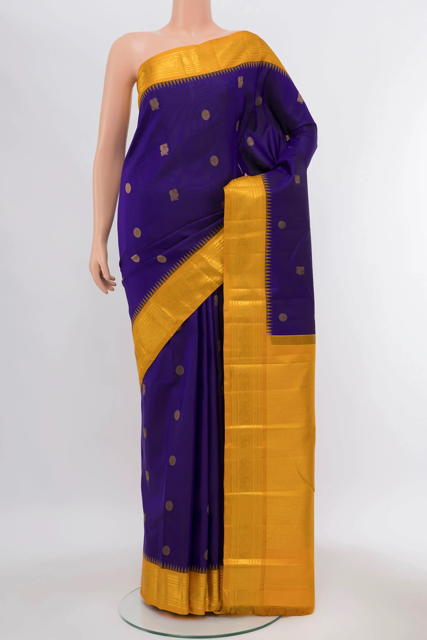Navy Blue Kanchipuram Silk Saree
