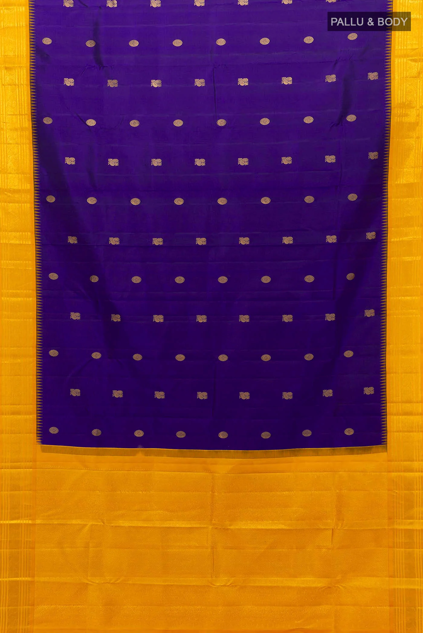 Navy Blue Kanchipuram Silk Saree - Image 5