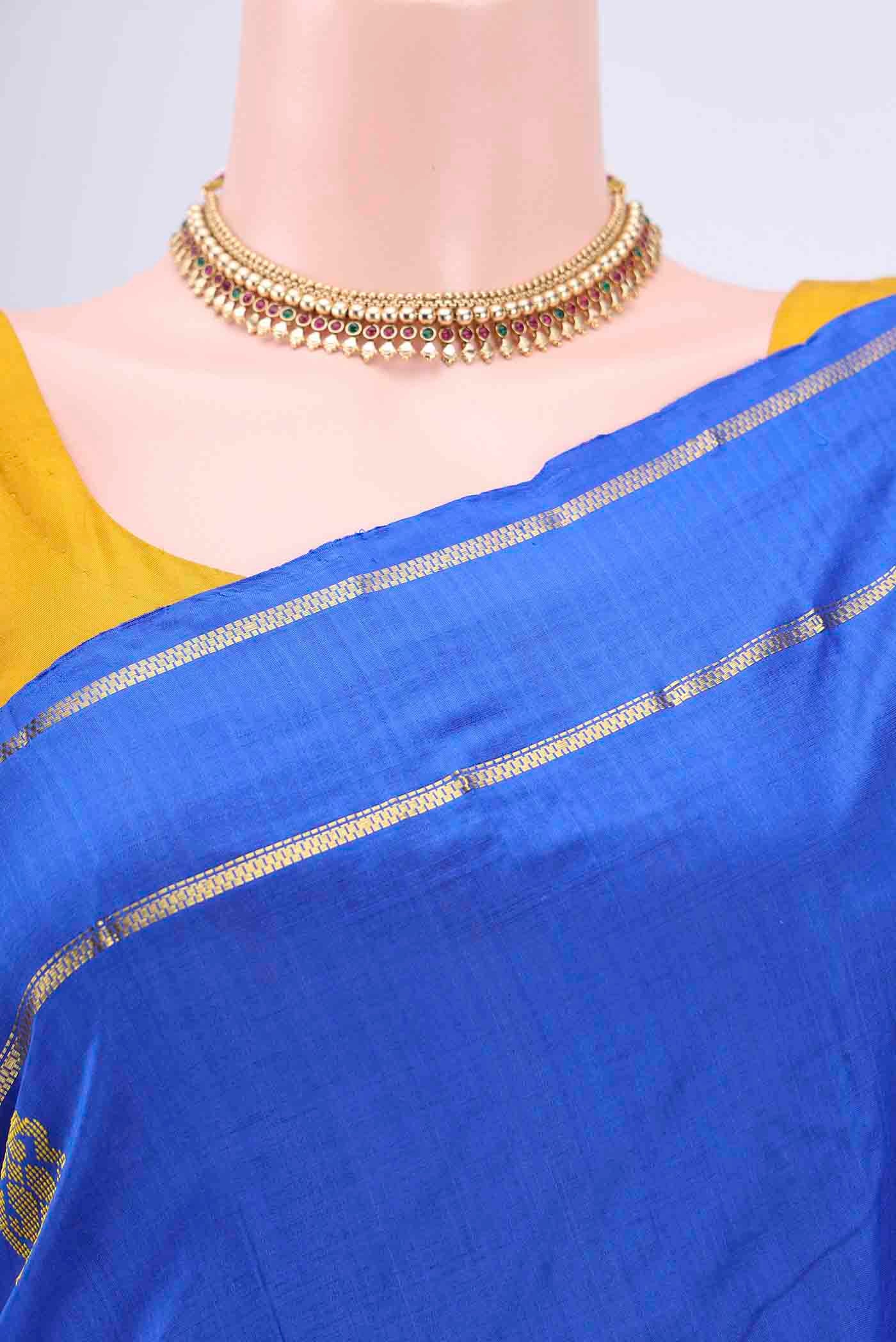 Royal Blue Kanchipuram Silk Saree - Image 2