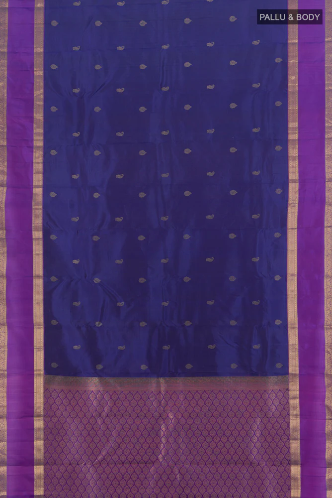 Blue Kanchipuram Silk Saree - Image 5