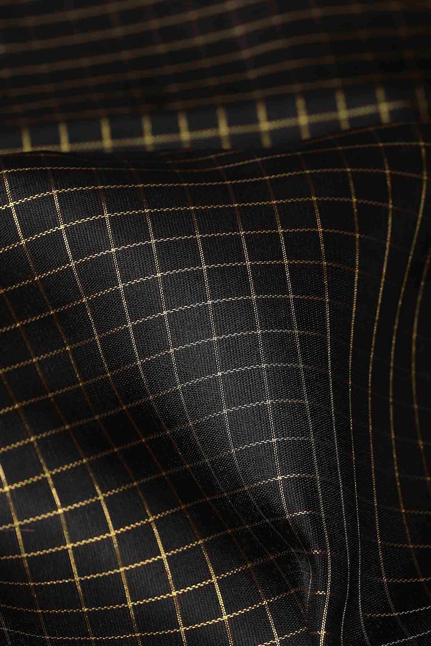 Pure Silk Pure Zari Black Kanchipuram Saree - Image 3