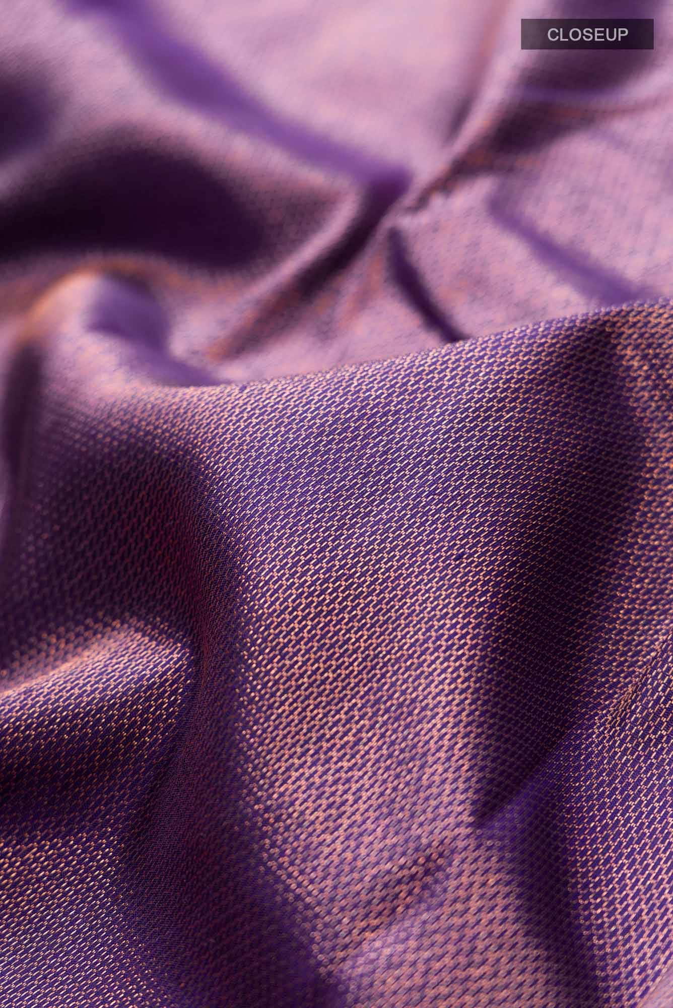 Purple Kanchipuram Silk Saree - Image 3