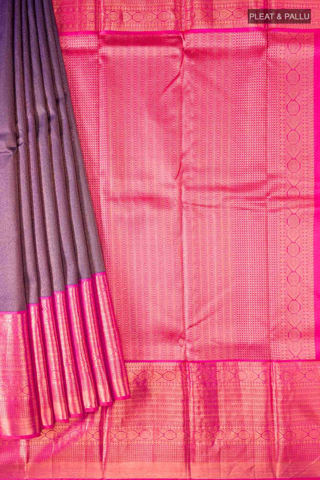 Purple Kanchipuram Silk Saree - Image 8
