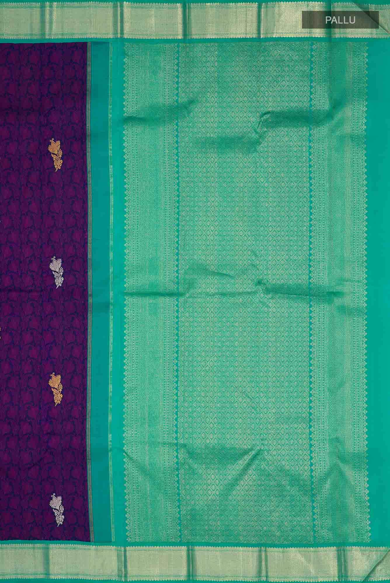 Navy Blue Kanjivaram Silk Saree - Image 5
