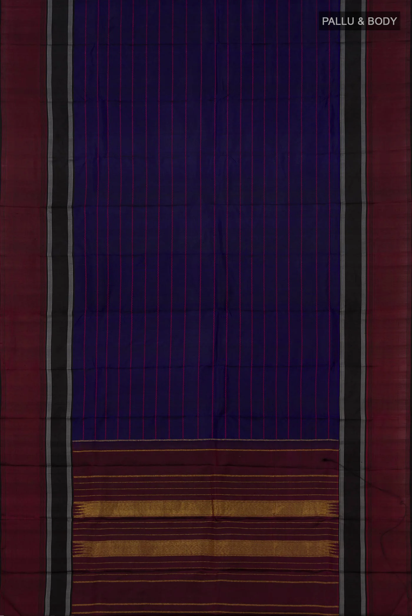 Navy Blue Kanjivaram Silk Saree - Image 5