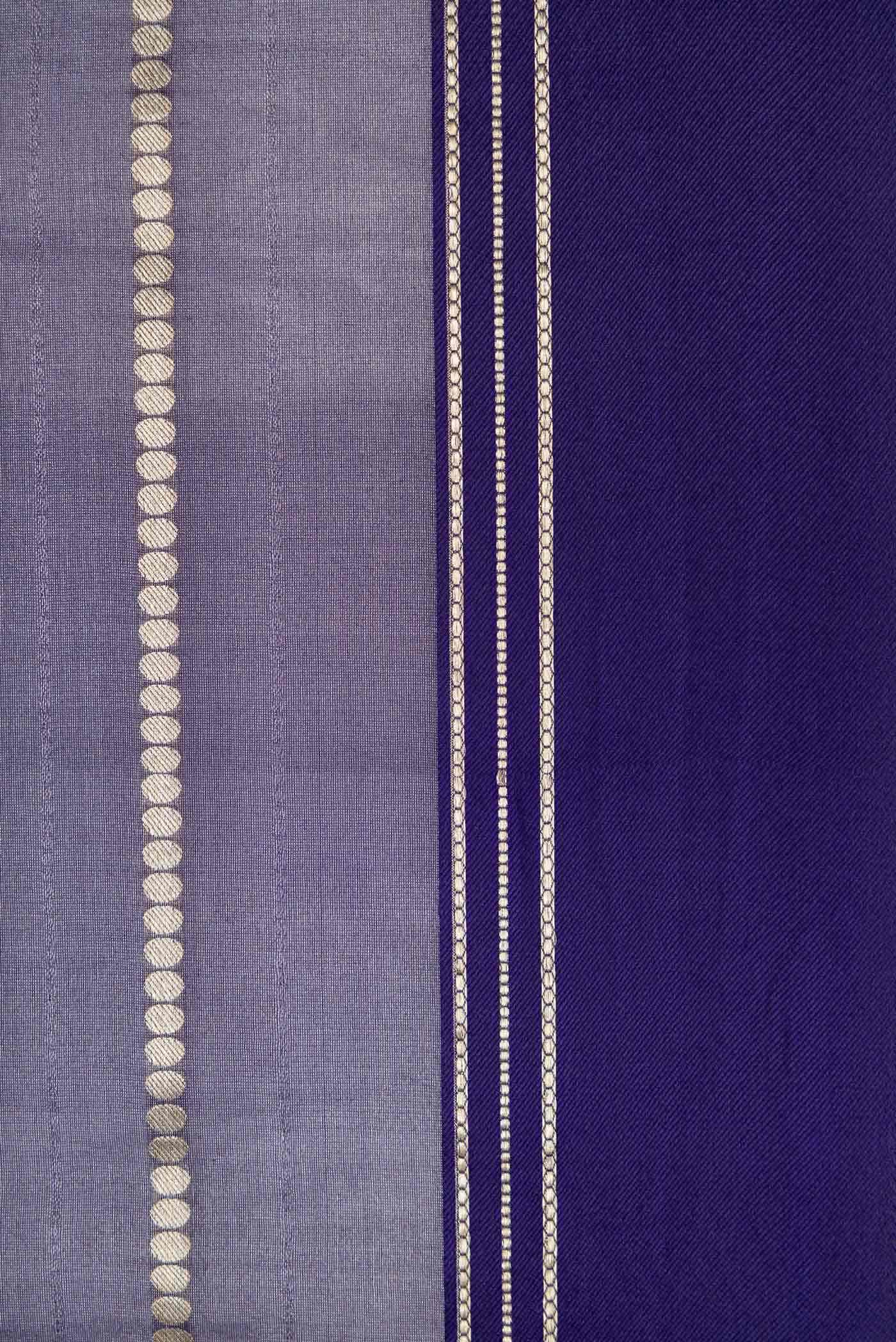 Navy Blue Mysore Georgette Saree - Image 3
